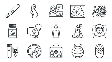 Fototapeta premium Medical Health Care Icons Set 16.