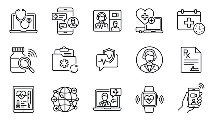 Fototapeta premium Medical Health Care Icons Set 15.