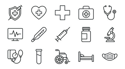 Fototapeta premium Medical Health Care Icons Set 17.
