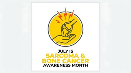 Naklejka premium Sarcoma and bone cancer awareness month conceptual illustration with knee pain