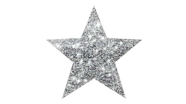 Silver Glitter Star Sticker Dreamy Glow