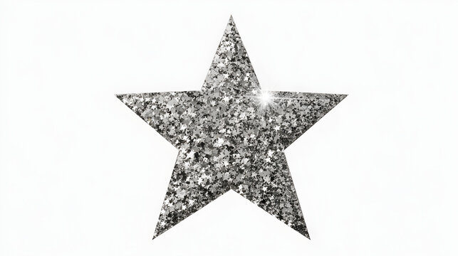 Silver Glitter Star Sticker Dreamy Glow