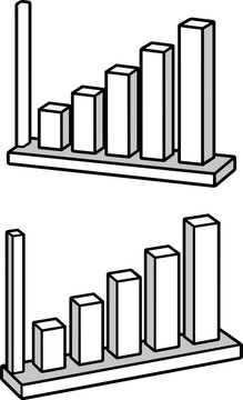 Business Documents Collection - Bar Chart Black and White Vector Illustration