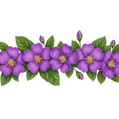 Obraz premium A row of vibrant purple wisteria flowers in full bloom