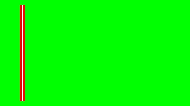 A single copper pipe stands vertically against a bright green background, isolated.