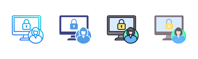 Fototapeta premium User Access Icon Set Multiple Style Collection