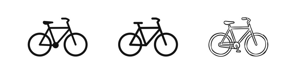 Obraz premium Bicycle Icon Set in Minimalist Style