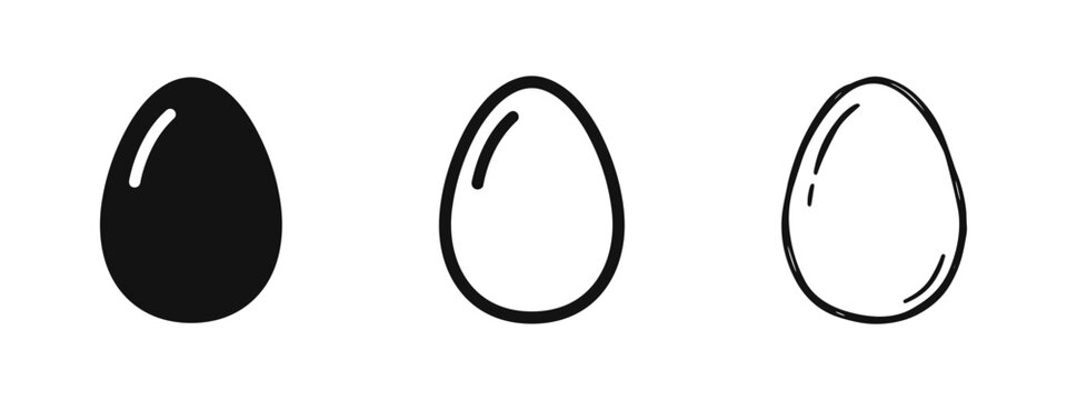 Simple Egg Food Icons Set