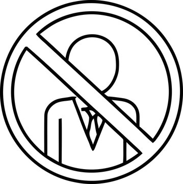 No Entry Icon: Silhouette of Person in Circle with Diagonal Line