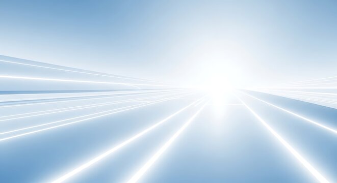 Abstract blue light lines background showing speed and motion perspective