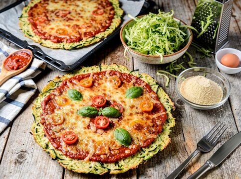 Pizza na spodzie z cukinii