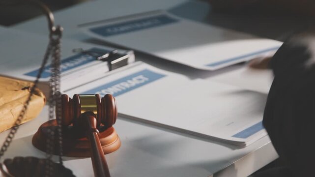 Lawyer explained to the client about the law that must be brought against the court case.Lawyer explained to the client about the law that must be brought against the court case.