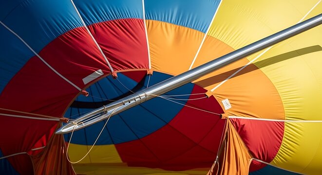 Colorful Hot Air Balloon Fabric Panels and Metal Frame Structure