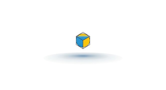 Abstract three dimensional cube graphic.