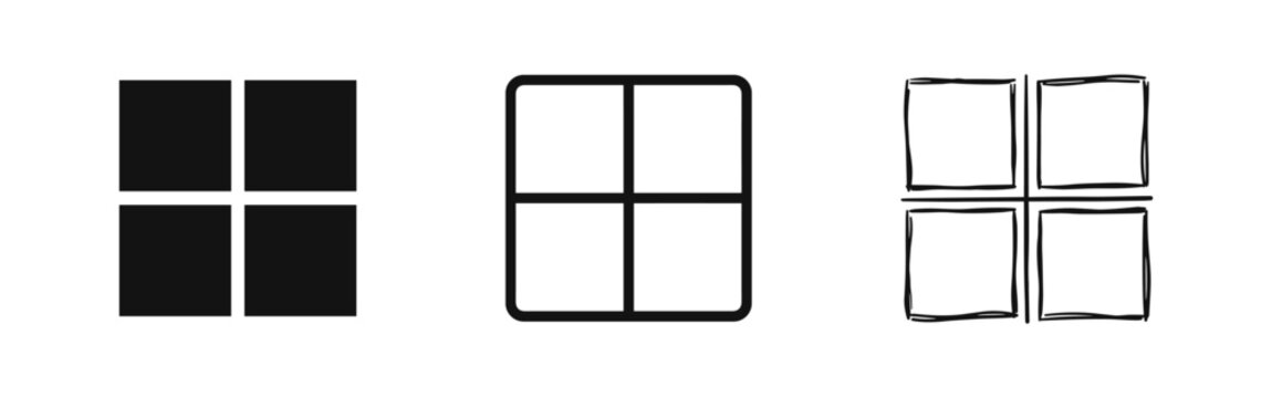 Grid layout app menu icon set