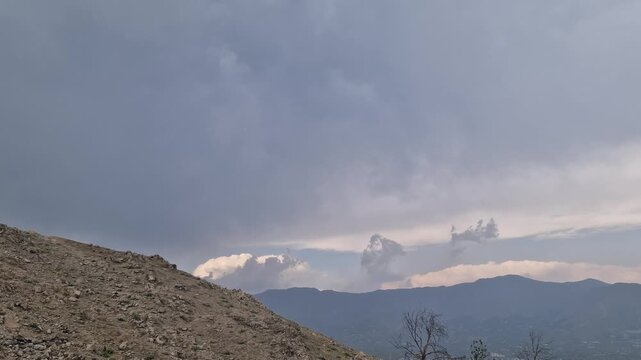 Timelapse with Fast Moving Clouds in Blue Sky &ndash; Nature Landscape Time Lapse Video