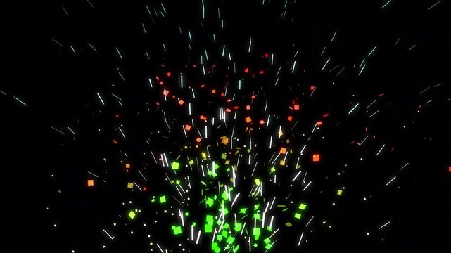 Confetti Party Popper Explosions on a Black Background,Falling metallic glitter foil confetti multicolor beautiful sparkling colorful confetti,confetti explosion,4k video