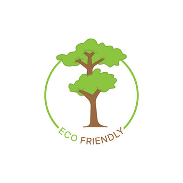 Circular Eco Friendly Tree Emblem Logo