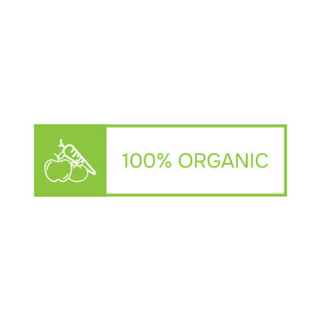 Flat Organic Food Grocery Label Banner Template