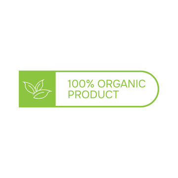 Rounded Rectangle 100 Percent Organic Product Label