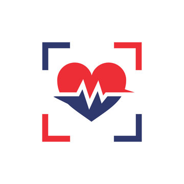 Heart Pulse EKG Medical Scan Logo Template