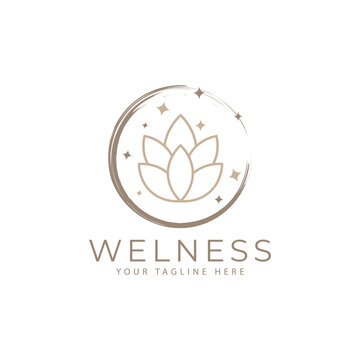 Elegant Lotus Flower Magic Circle Logo