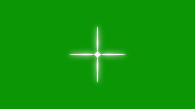 4K Sparkling Twinkle Stars: Glow Blinking Retro Vector Star Animation with Magical Light Trails and Glitter Dust Motion Graphics for Festive Overlays, Animated Titles on green Background Smooth Loop