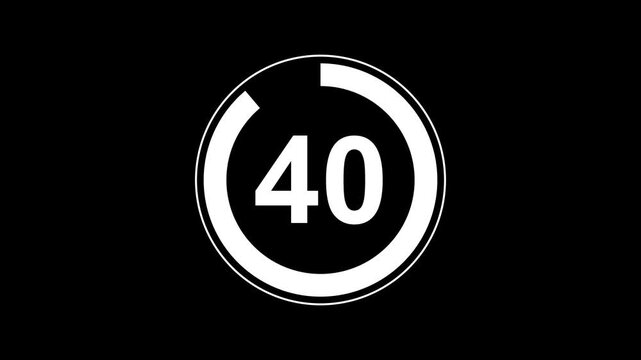 Circle countdown timer 45 seconds animation. 45 Seconds countdown timer, Countdown timer, circle countdown from 45 to 0 seconds animation for special deal Promotions. 4k videos