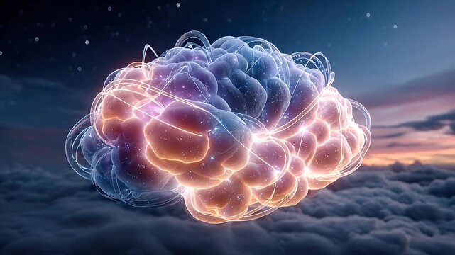 Abstract glowing brain graphic