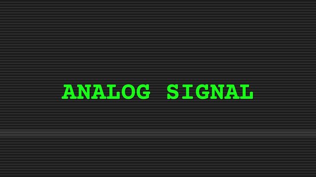 Analog signal, green text on black background with lines, technology concept, symbolizing outdated communication.