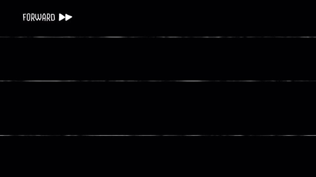 VHS video tape forward icon on transparent background with retro effect VCR, overlay footage. 4K Video