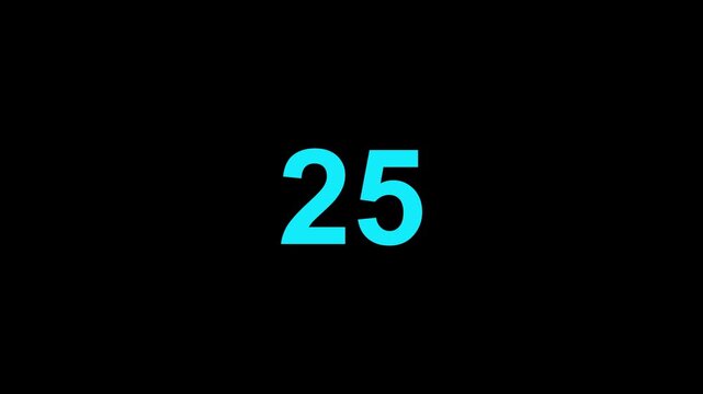 Countdown timer countdown, 30 second countdown animation. countdown timer 30 second on black background.