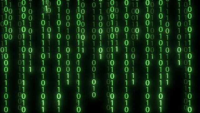 Green Binary Code Stream Abstract Digital Background