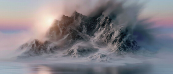 Fototapeta premium A surreal mountain range