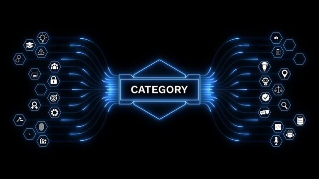 Business category classification system with data organization workflow, structured information management, digital taxonomy, analytics, and enterprise data processing solutions.