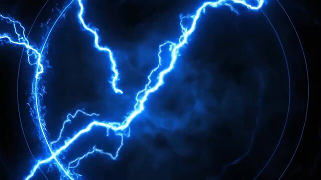A glowing blue circular energy ring on a dark background