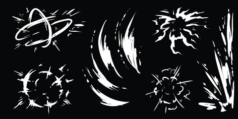 splash battle and boom effect for comic vector set © Ayayra_a