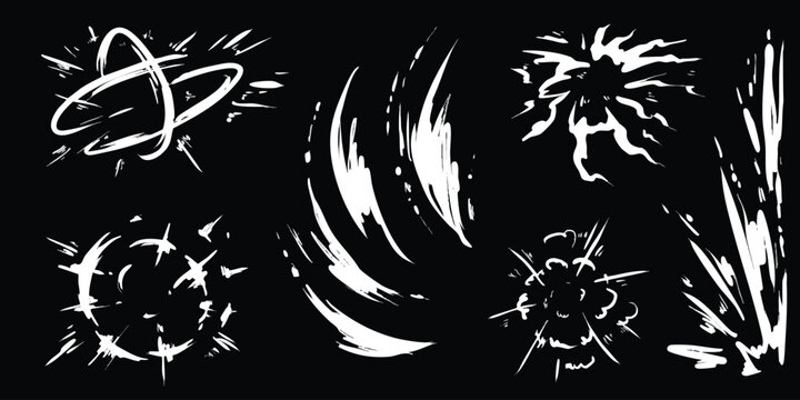 splash battle and boom effect for comic vector set