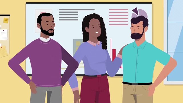 Diverse Creative Team of Professionals Chatting in a Modern Workplace, Corporate Collaboration Concept