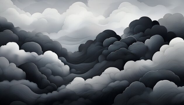 Seamless Abstract Black Clouds Fog Background