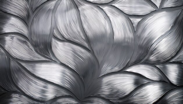 Textured Stainless Steel Abstract Silver Leaf Foil Luxury Metallic Hammertone Pattern Seamless Background