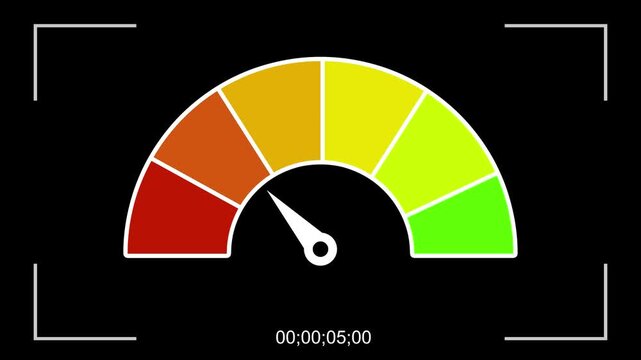 Simple speedometer icon. Risk concept on speedometer with camera overlay with recording frame. recording camera screen with 4K resolution.  car speedometer with high low, medium 