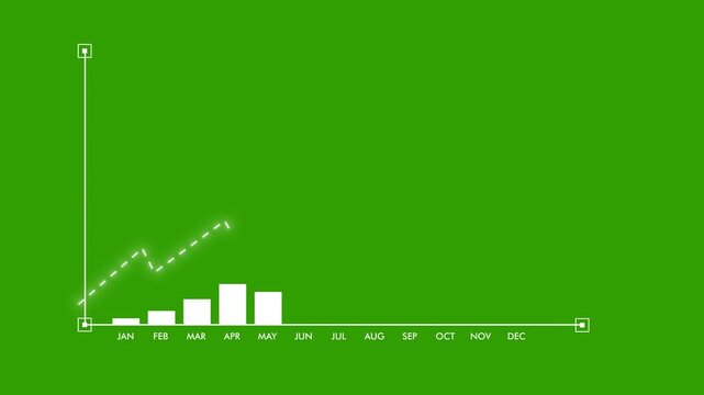 Stock market graph, Rising bar graph, Financial graph analysis. Full HD. 4K