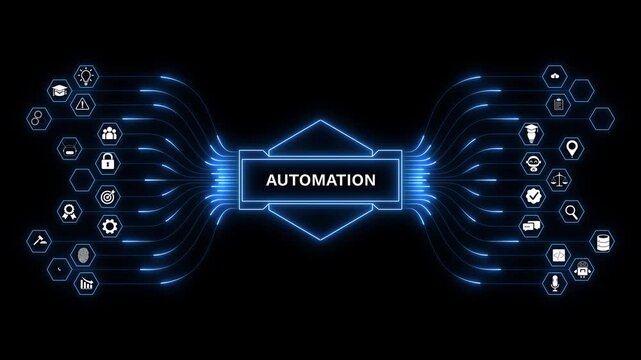 Automation concept representing intelligent workflow optimization, AI-driven process efficiency, digital transformation, and smart business operations technology.