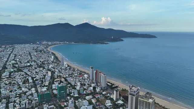 Aerial View of Da Nang Beach and Skyline