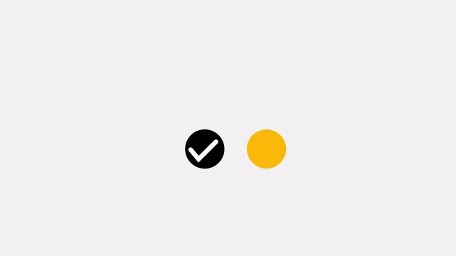 Right and wrong check mark icon set on wihte background
