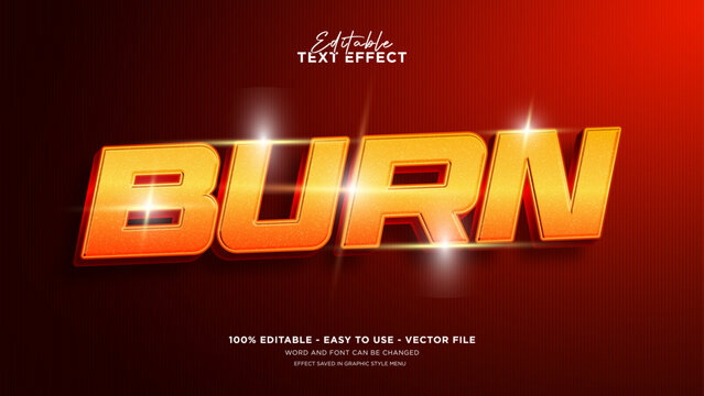 Editable flame text effect, bold text effect