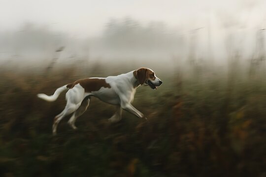 motion Graceful English Foxhound in