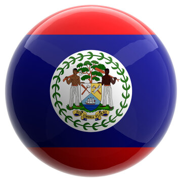 Belize flag 3d sphere