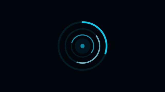 Cyan Progress Ring Nested Rings Multi Speed Animation